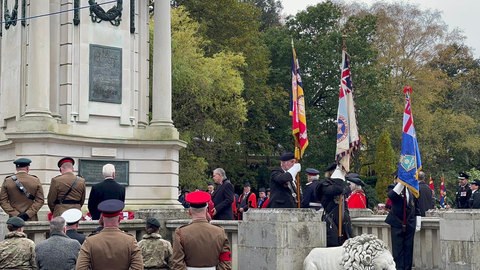 Conor at the cenotaph laying a wreath