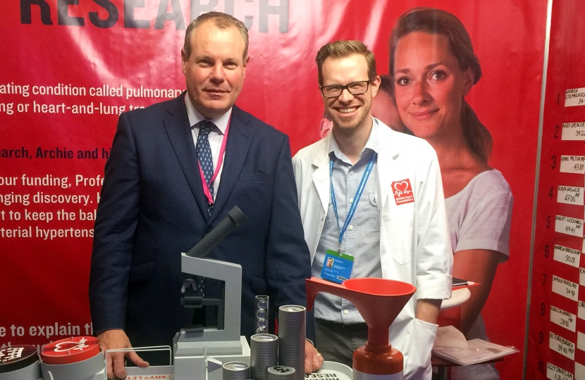 Conor at the British Heart Foundation Stall at Conservative Party Conference.