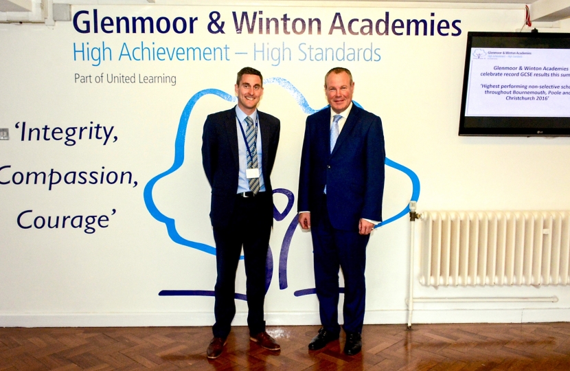 Conor alongside Glenmoor and Winton Academies Principle, Mr Ben Antell.