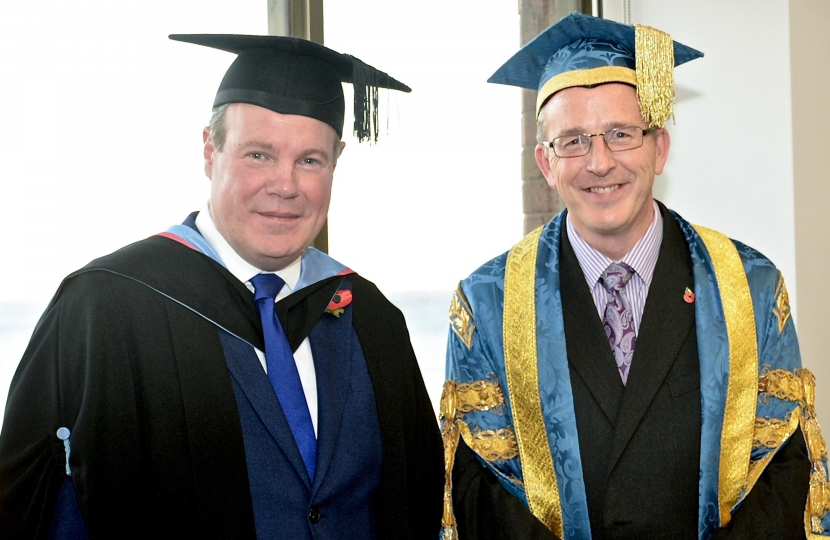 Conor with Professor John Vinney, Vice-Chancellor of Bournemouth University.