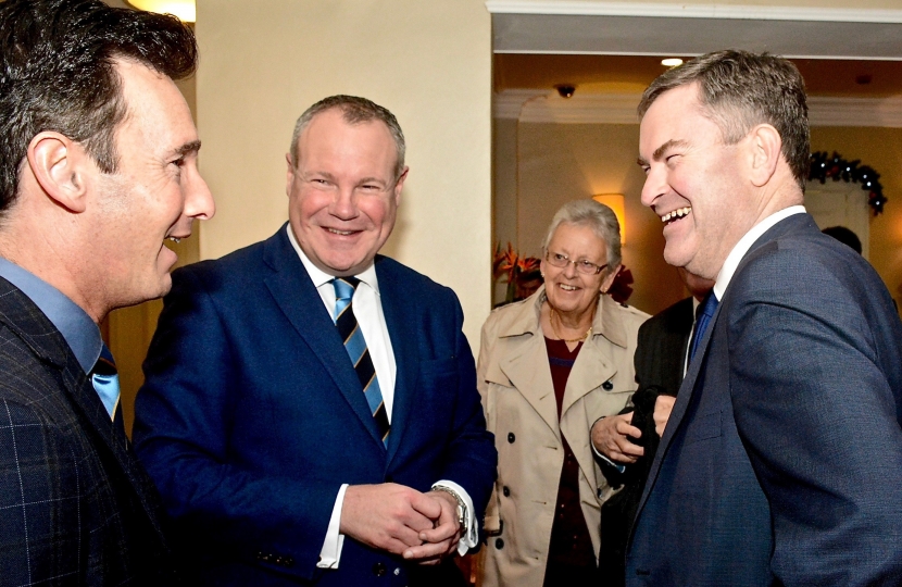 Conor with David Gauke MP at the Sixty Six Club Christmas Dinner.