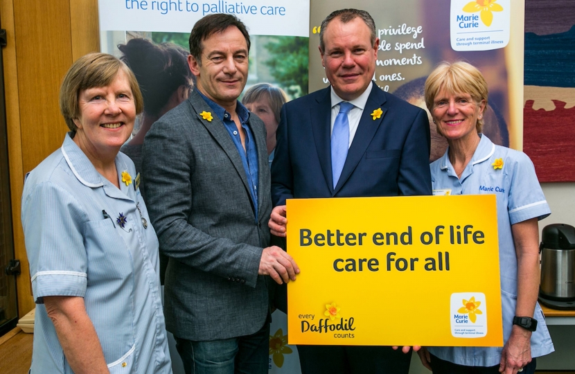 Conor at the launch of The Great Daffodil Appeal with Harry Potter actor Jason Isaacs.