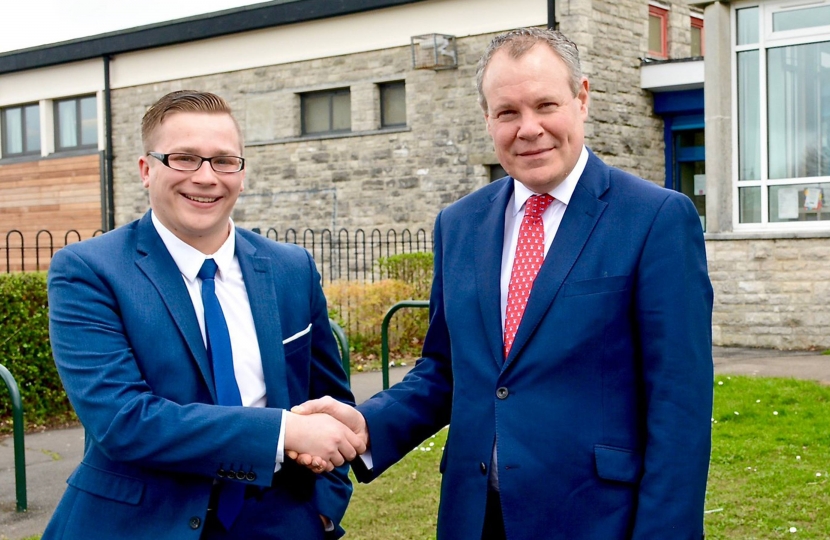 Conor with Councillor Laurence Fear following him joining the Conservatives.