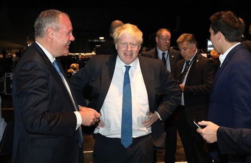 Conor with Boris backstage before his main speech.