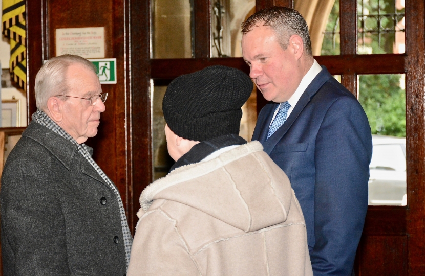 Conor pictured speaking with Bournemouth residents. 