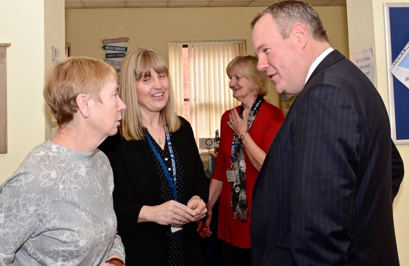 Conor pictured with clients of Wessex Cancer Trust and Emma Ormrod, who runs the Bournemouth Trust. 