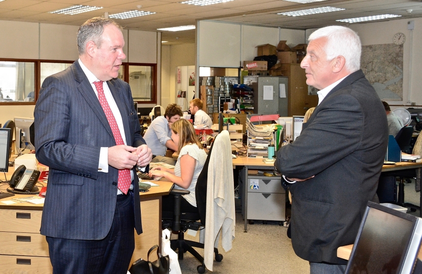 Conor pictured talking to the Editor of the Echo Andy Martin.