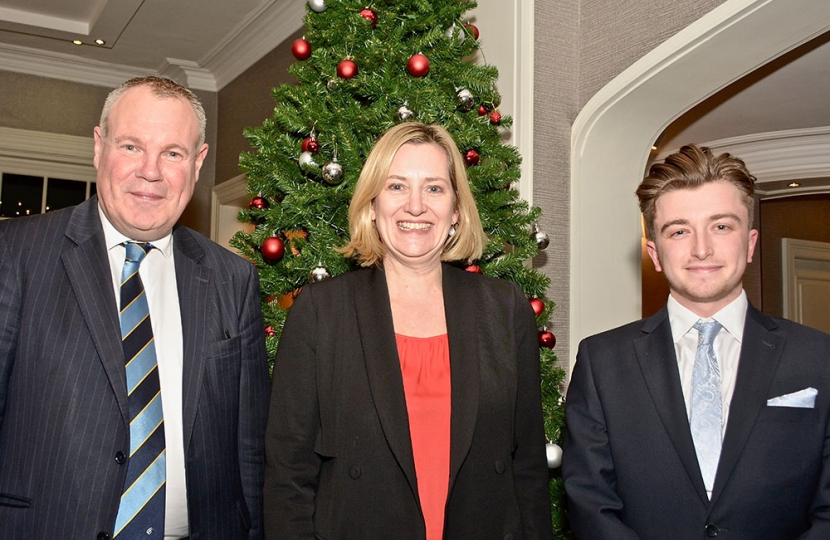 Conor introduces Amber Rudd to the Chairman of Bournemouth University Conservative Society, Owen Griffiths.
