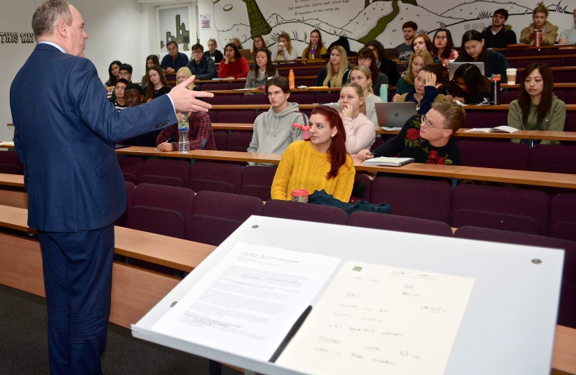 Conor delivers a lecture to BU tourism students.