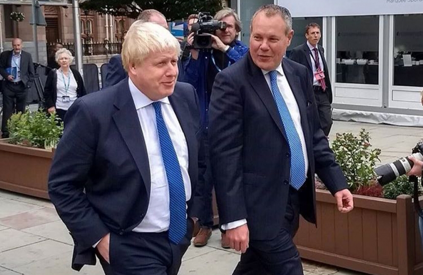 Conor with Prime Minister Boris Johnson
