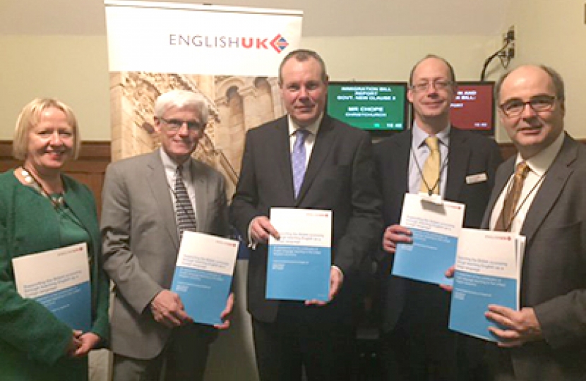 Conor Burns at the launch of English UK’s economic impact report