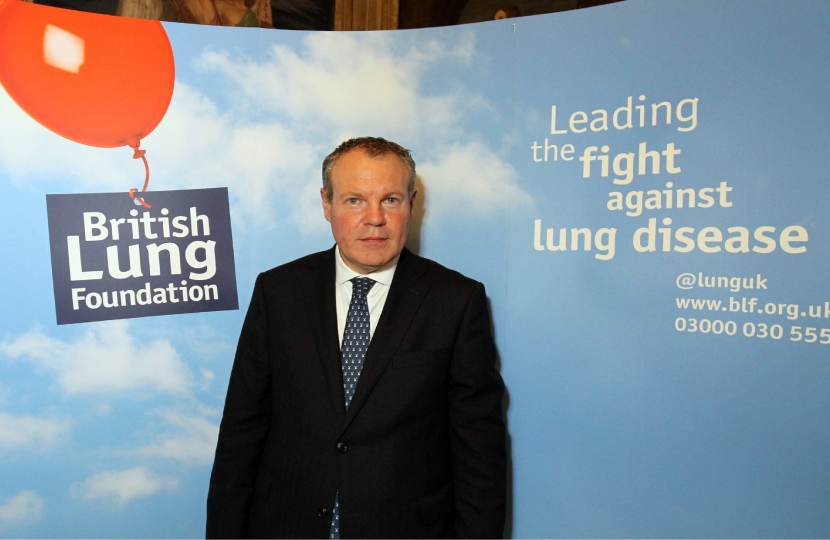 Conor at the British Lung Foundation #Listen2yourlungs campaign. 