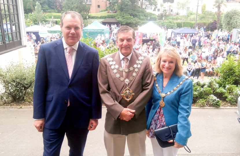 Conor with Mayor of Bournemouth, Cllr Eddie Coope and Mayoress Janet Coope.