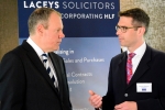 Conor with Robin Watson, of Laceys Solicitors at the IEF. 