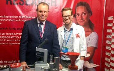 Conor at the British Heart Foundation Stall at Conservative Party Conference.