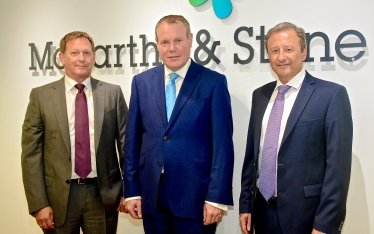 Conor alongside the Chief Executive, Clive Fenton, and McCarthy and Stone’s Land and Planning Director, Gary Day.