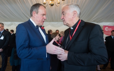 Conor chats to Cardinal Nichols after his address to the CSAN parliamentary reception.
