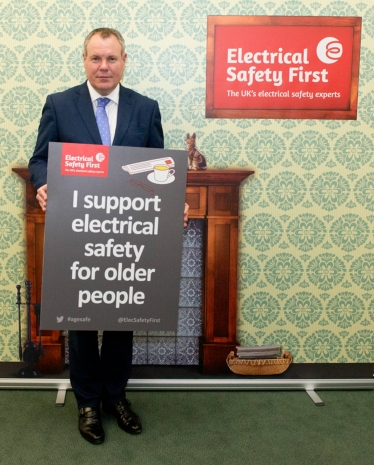Conor at the Electrical Safety First surgery in Parliament.