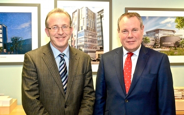 Conor with Bournemouth University Vice Chancellor John Vinney.