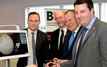 Conor with Communities and Local Government Minister Andrew Percy at Bournemouth University.