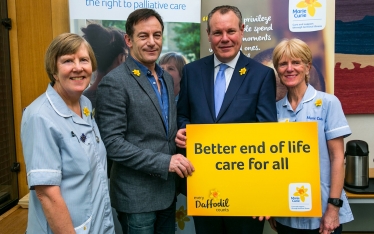 Conor at the launch of The Great Daffodil Appeal with Harry Potter actor Jason Isaacs.
