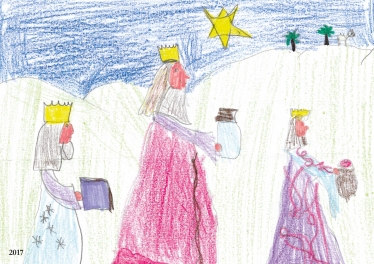 Design by Charlotte Crowe, aged 8.  A pupil at St Luke’s School, Winton, Bournemouth. Winner of Conor Burns MP’s Christmas Card Competition 2017.