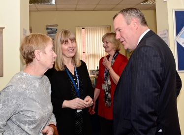 Conor pictured with clients of Wessex Cancer Trust and Emma Ormrod, who runs the Bournemouth Trust. 