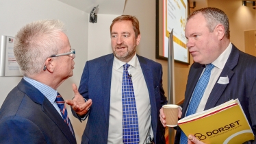 Conor pictured speaking with Jim Stewart, Chair of the Dorset LEP.