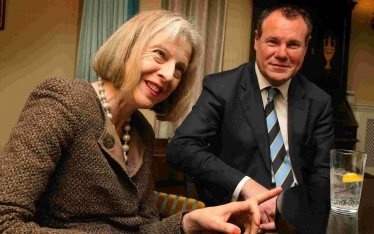 Conor with Theresa May in Bournemouth. 