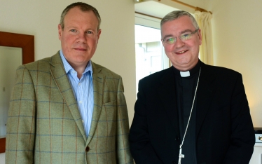 Conor with the Bishop of Plymouth, Mark O’Toole. 