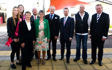 Conor with participants of the Echo EU debate. 