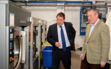 Conor alongside Managing Director, Matthew Baker, during his tour of Barkers. 